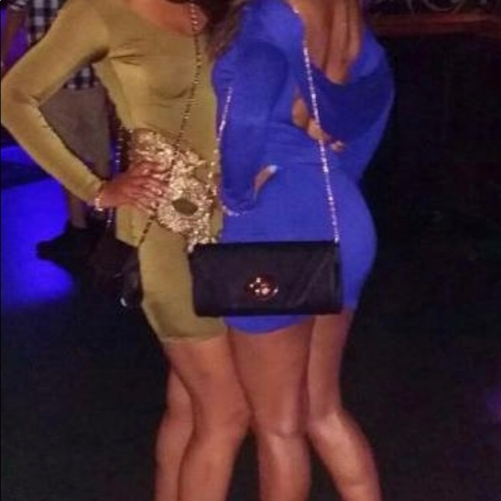Sexy Blue Open Back WINDSOR mini dress! - Small